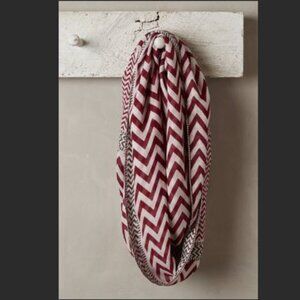 Anthropologie by Citrus Zickzack Chevron Infinity Scarf Metal Chain Trim